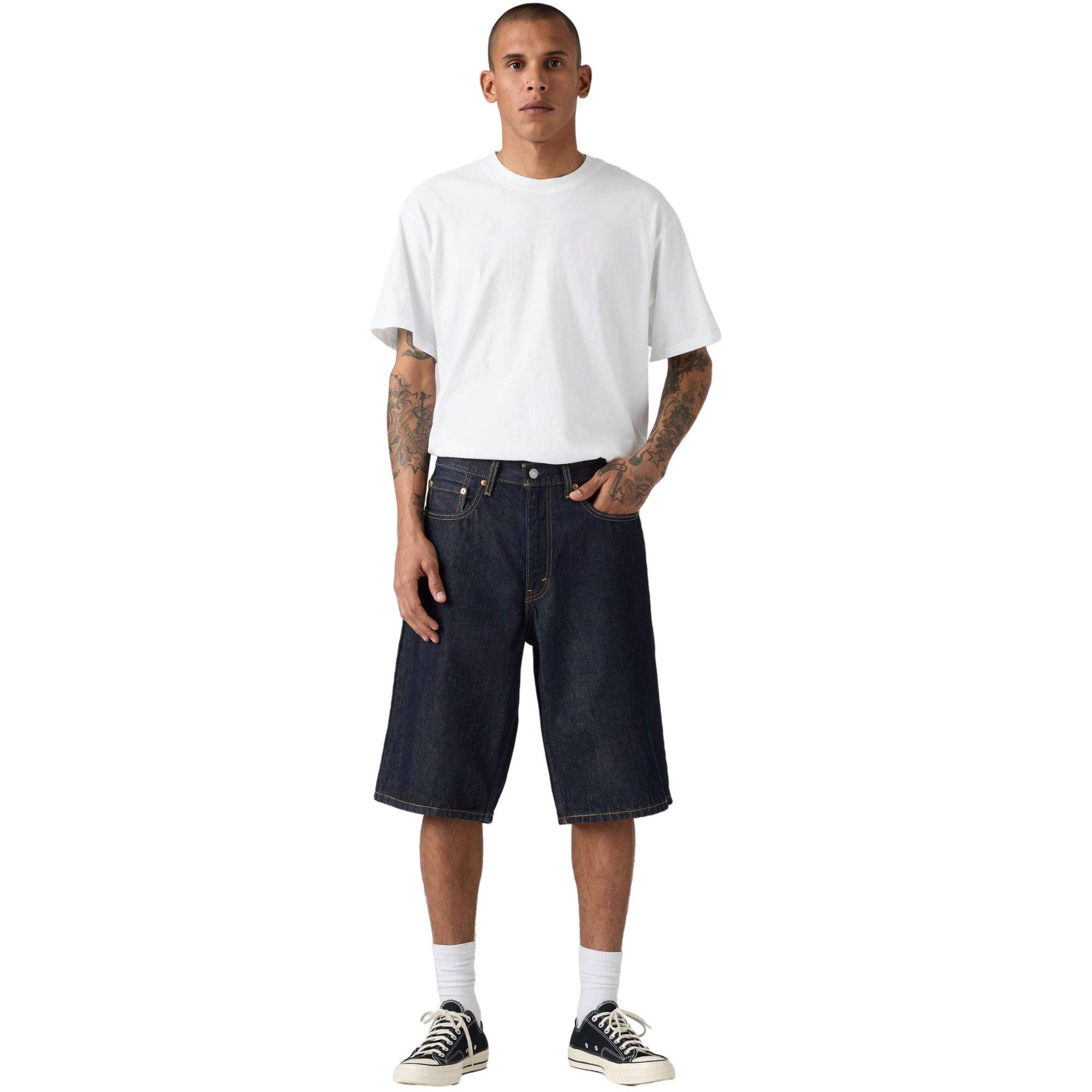 470 BAGGY SHORTS-RINSE RULER - DK DENIM